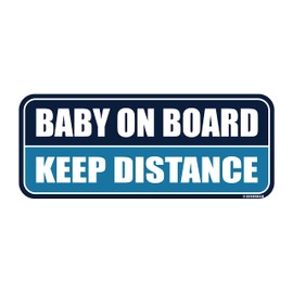 Baby on Board Magnet (Square Type) (Navy/Blue) ベビーオンボードステッカー-ベビーオンボードステッカー-ステッカーやデカールはありませんが磁石-ベビーオンボード標識-反射バンパー安全警告標識