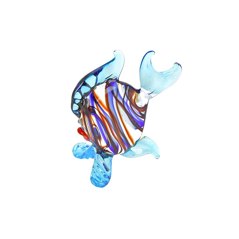 GlassOfVenice Murano Glass Striped Round Fish