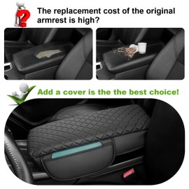 SDPVorn Armrest Cover for Nissan Altima Center Console Pad with Organizer Storage Pockets, Black Faux Leather Arm Rest Lid Protector Cushion Interior Accessories (2019-2025)