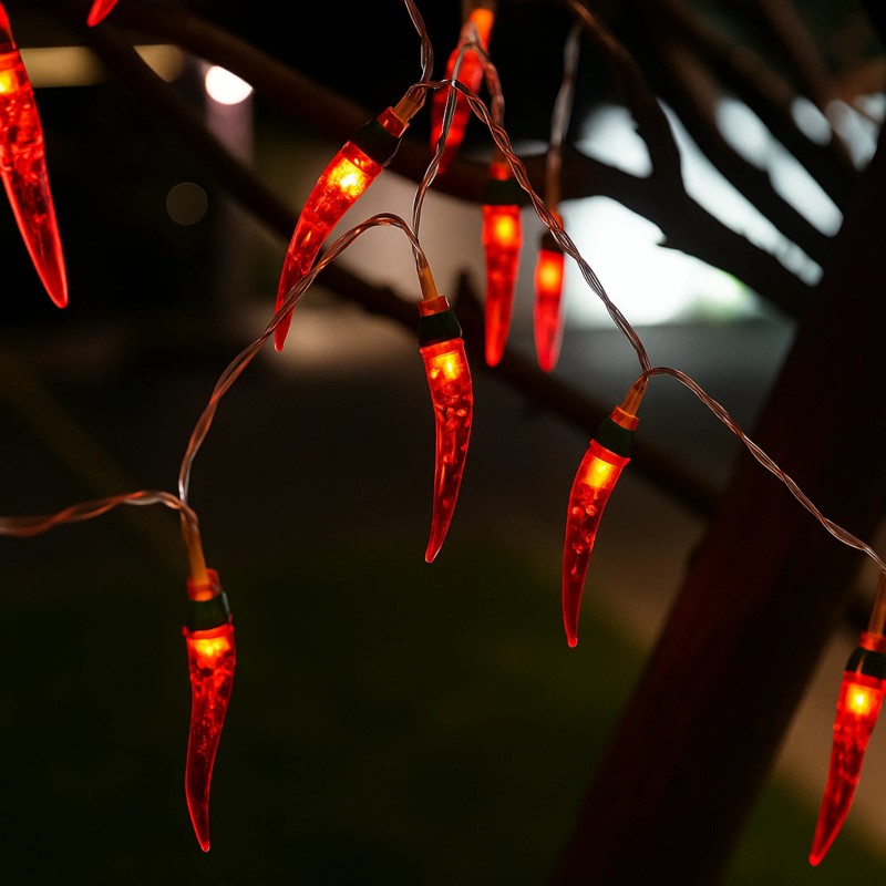 Elegani Chili Pepper String Lights – 10 Warm White LED