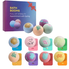 RoseFlower Badebomben-Geschenkset für Kinder, 8 bunte Badebomben, handgefertigt mit Pflanzenessenz, Bad zu Hause für feuchtigkeitsspendende Haut, geeignet für Frauen als Geschenkidee