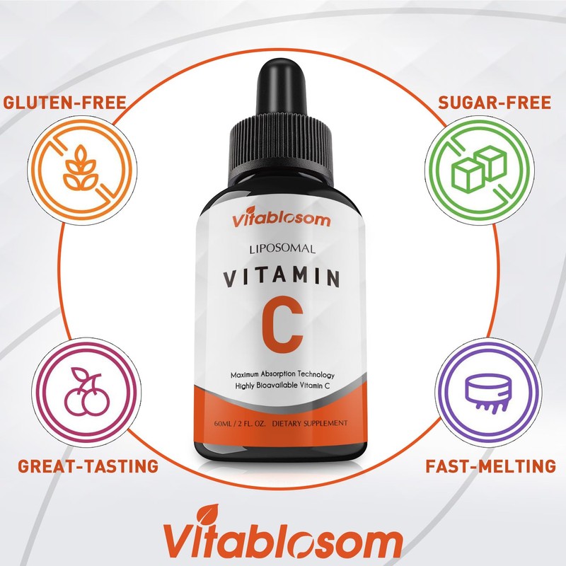 Vitablosom Liposomal Vitamin C 2000mg Liquid for Adults, High Absorption