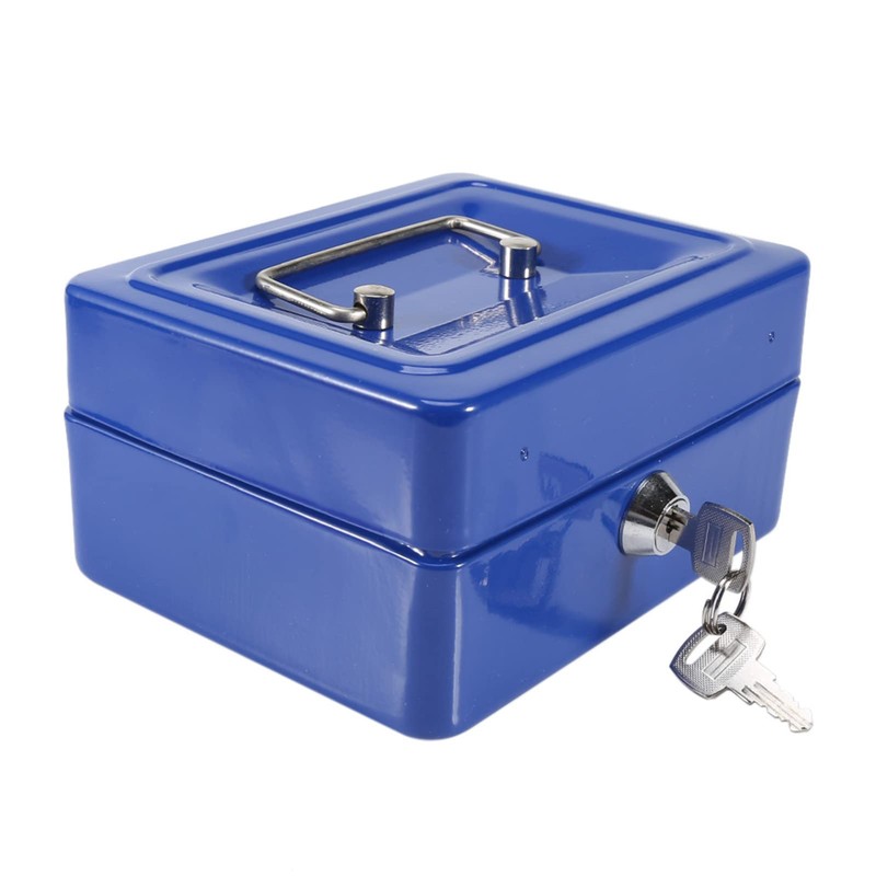 Security Cash Box Fireproof Waterproof with Key Lock 6 Slots