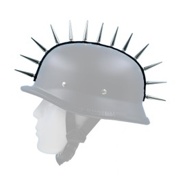 Marskeleton Punk Adhesive PU Leather Strip with Metal Bullet Cone Spikes Studs for Helmet (Silver Studs 002)