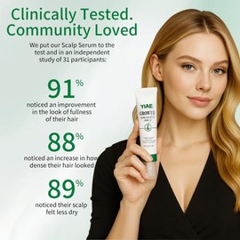 Hair Growth Serum for Hair Loss & Thinning | Mothers Day Gifts for Mom | Scalp Massager Treatment w/Salicylic Acid, Menthol, Dexpanthenol | Non-Greasy, Lightweight | Exfoliate Dandruff