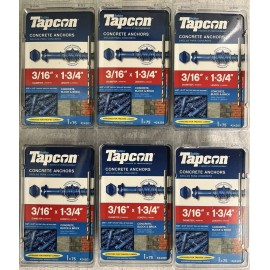 Tapcon 6 TAPCON Concrete Screws Tapcon 3/16” x 1-3/4” Anchors Block & Brick  24305
