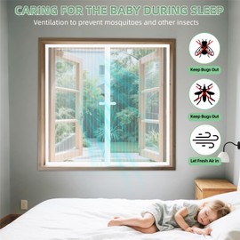 Magnetic Fly Screen Door 75x150 cm, Suitable for Balcony Door, Terrace Door, Cellar Door, Bedroom Door and Sliding Door, White