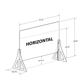 Azar Displays Protective Sneeze Guard for Counter and Desk - Portable Plexiglass Barrier (Pack of 2) - Acrylic Desk Shield Adjustable to Six Heights for Transaction Window. Plastic Shield for Desk
