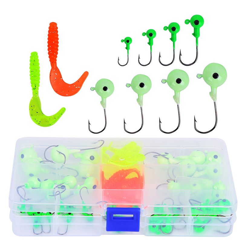 T0015 Luminous Jig Head Hook Soft Plastic Artificial Fishing Lures