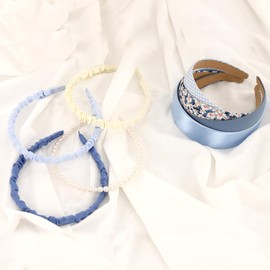 Giococo 8 Pack Blue Headbands for Women Girls, Different Designs Non Slip Headbands for Women, Cute Hair Accessories, Suitable for Birthday Wedding Seaside