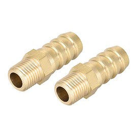 sourcing map Brass Metric Male to Barb Hose Connector 10mm x M10 x 1 (Pack of 2)