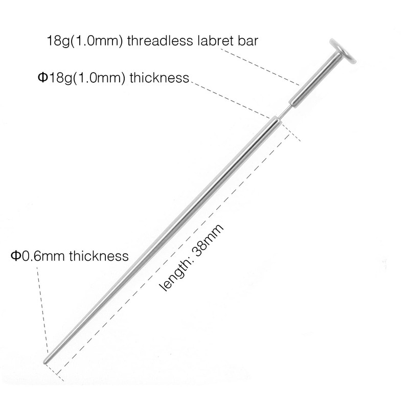 NewkeepsR G23 Titanium Press Fit Threadless Labret Lip Monroe Tragus