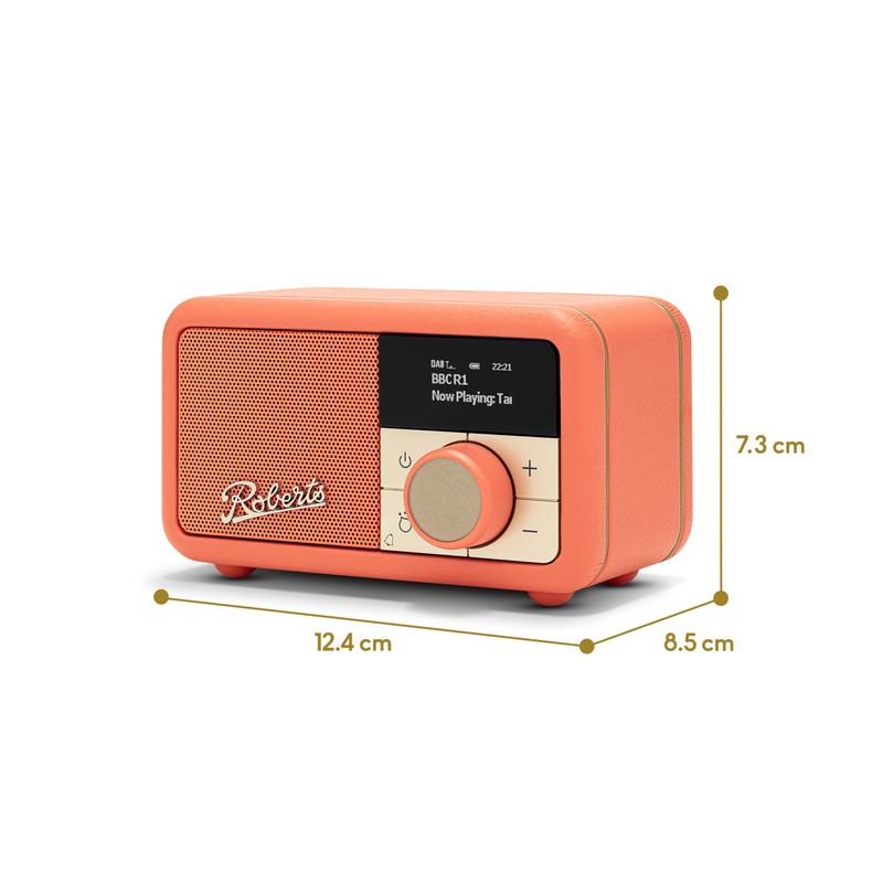 Roberts PETITE2 FM/DAB/DAB+ Portable Radio, Bluetooth, Alarm, Pop Orange