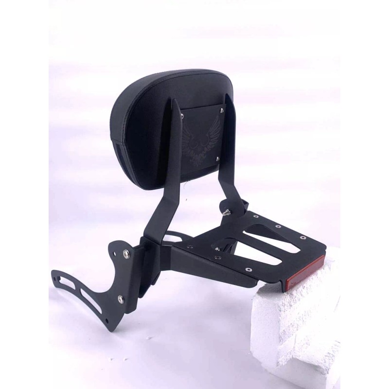 JMei BLACK Sissy Bar Backrest with Luggage Rack For Kawasaki