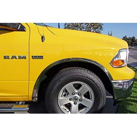 QMI 235036 - Fender Trim Compatible with Dodge Ram (Full Arch) Mirror Polished Stainless Steel Wide Width Set Of 4