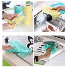 Jebblas 3 Rolls Green Wipes on a Roll with 50 Wipes Roll Wipes Roll Wipes Roll Disposable Cleaning Cloths Disposable Wiping Cloth