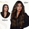 Sunny 95g Wire Hair Extensions Real Human Hair Brown Balayage