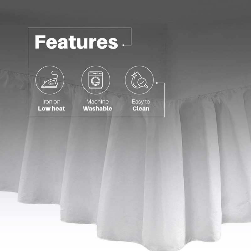 DTEX HOMES Luxury Polycotton Extra Deep Frilled Valance Fitted Sheets,