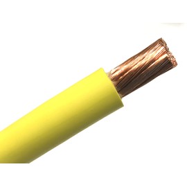 AC/DC Wire And Supply 2/0 AWG YELLOW Heavy Duty Extra Flexible Battery Welding Cable Lead Car Audio Solar 600 VOLT Made in the USA (5 FT)
