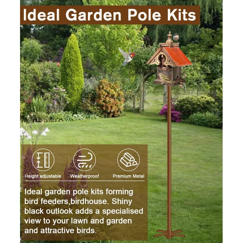 Sungaryard 90Inch Heavy Duty Bird House Pole Mount Kit with