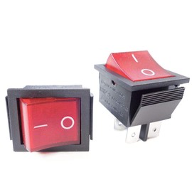 Artrinck 2Pcs AC 16A 4 Pins ON/Off 2 Position Red Light Illuminated Rocker Switch Toggle for 3D Printer Electric Appliance Boat Household Appliances