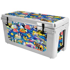MightySkins (Cooler Not Included) Skin Compatible with RTIC 65 Cooler (2017 Model) - Tropical Fish | Protective, Durable, and Unique Vinyl Decal wrap Cover | Easy to Apply | Made in The USA