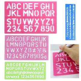 4-Teiliges Buchstaben-Schablonen-Set Aus Kunststoff, Alphabet-Schablone, Buchstaben, Kleine Zahl, Schablonen FüR Kinder, Zeichenschablone, Malen, Lernen, Heimwerken (Gemischte Farben Und GrößEn)