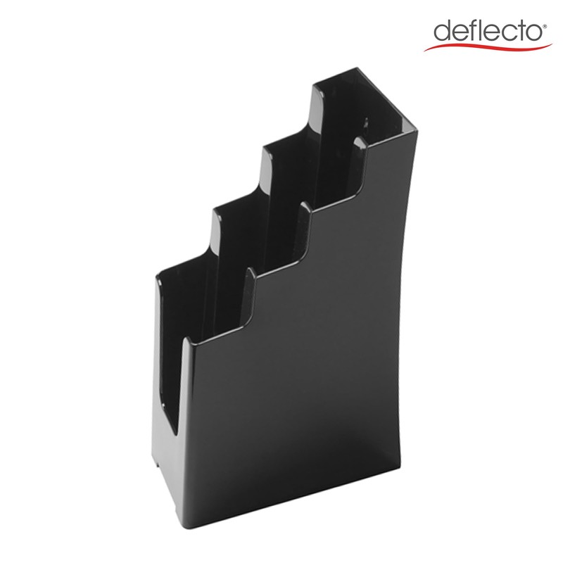 Deflecto Countertop Black 4 Tier 4 Pocket 1/3 A4 (DL