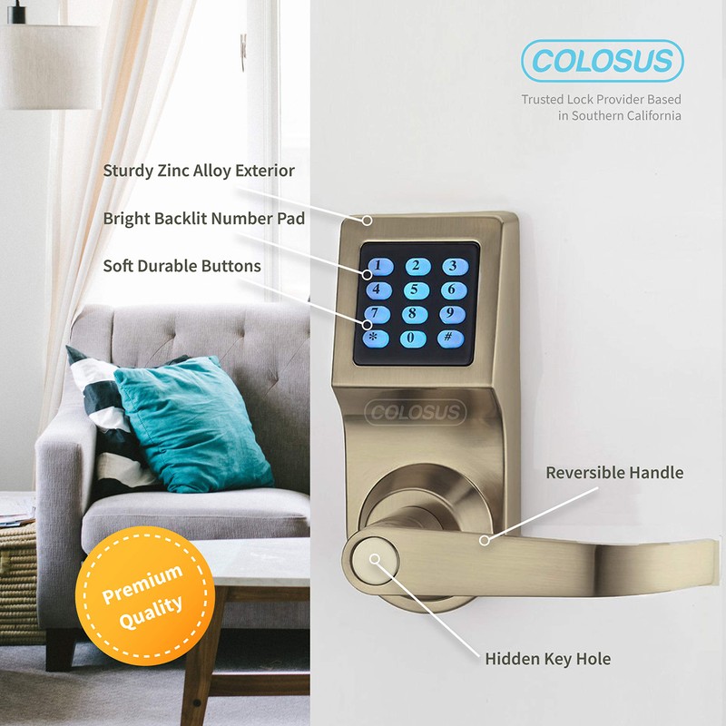 Colosus NDL302 Electronic Digital Keyless Door Lock, Keypad – Smartcode