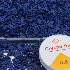 THRELE 4000pcs Blue Clay Beads for Bracelets Making Flat Round Polymer Clay Beads 6mm Spacer Heishi Beads for Jewelry Making Earrings