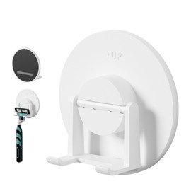 Toski Shaver Holder Strong Magnetic Razor Stand Bath Magnet Hook Razor Holder Bathroom Shaving Draining Mildew Free Floating Storage Space Saving White