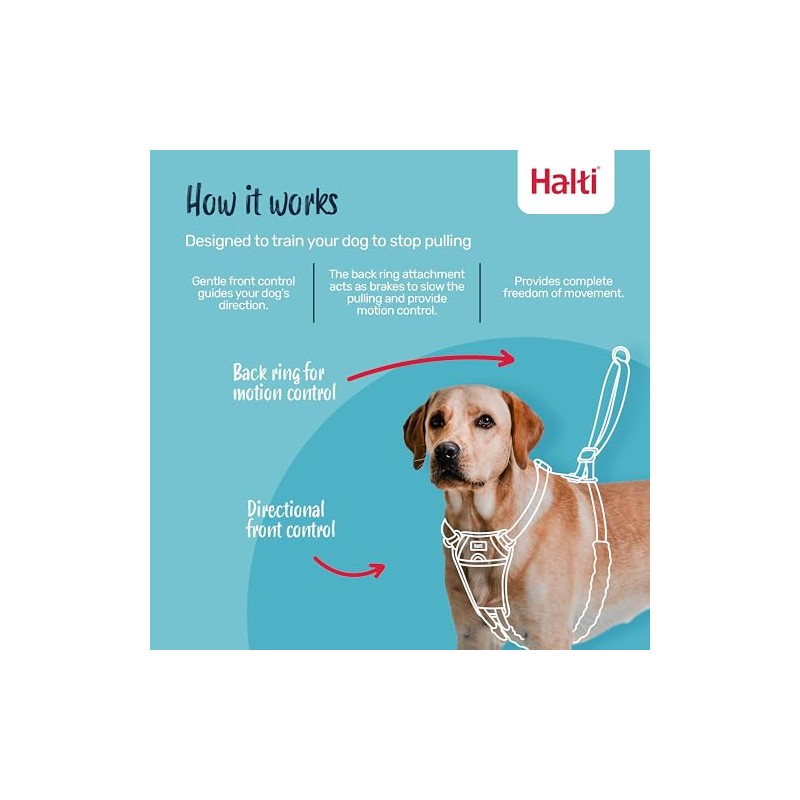 Halti Arnés Antitirones Reflectante para Perros Medianos Talla M