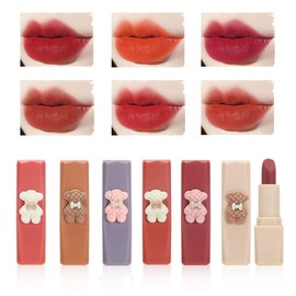 HENGFANG Bear Matte Lipstick Velvet Soft Mist 3.8g Lipstick (527#)