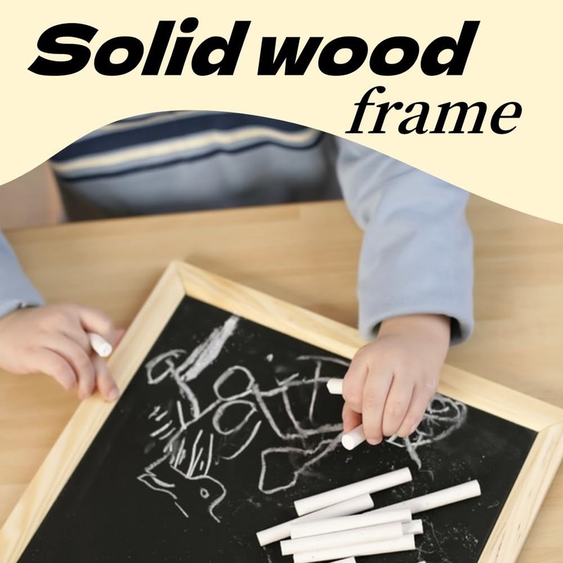 A4 Wooden Frame Chalkboard Set - 3 Slate Boards for