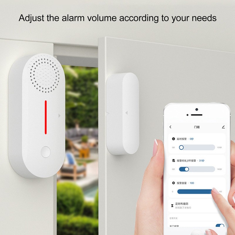 Door Magnetic Alarm Sensor WiFi Connection Light Sound APP Remind