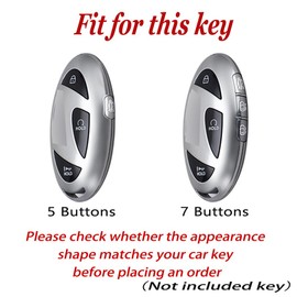 Ysbxitu Key Fob Case with Keychain Compatible with Hyundai Ioniq 6 Grandeur GN7 KONA Elantra Sonata Tucson 2022 2023 2024 2025 Durable Car Accessories Waterproof Protective case 5 Buttons A-Red White