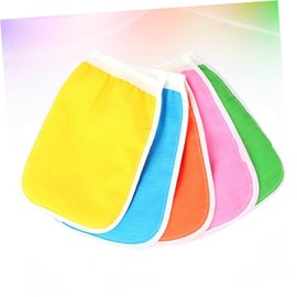 Healeved 5pcs Exfoliating Gloves Shower Scrubber for Body Exfoliator Back Scrubber Mitts Bath Gloves Strong Decontamination Unisex Size Mixed Colors Random Color