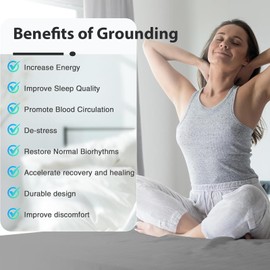 RIQINXIN Grounding Pillowcase 2 Pieces with 2 grounding Cords Grounding Pillow Case for Improve Sleep Energy Inflammation 95% Organic Cotton 5% Silver Fiber 20x36in Grounded Pillowcase
