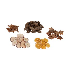 NaDeco Christmas Pot Pourri, Weight 250 g, Advent and Christmas Decoration with Cinnamon Sticks, Orange Slices, Dried Apple Slices, Pine Cones and Coconut Stars, Scatter Decoration Christmas