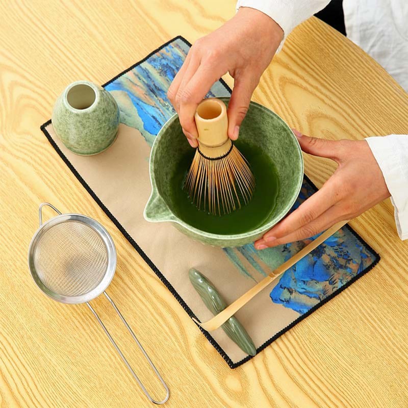Matcha Whisk Set Complete Bamboo Whisk & Ceramic Bowl Matcha