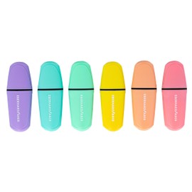 Eberhard Faber 551403 Mini Highlighters with Chisel Tip, Pastel Colours, Pack of 6