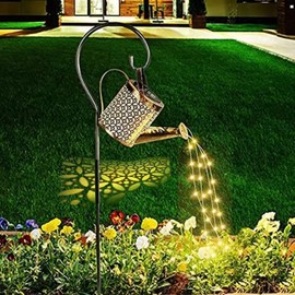 Neioaas Solar Gie?kanne Licht mit Lichterkette,Au?en Solar LED Licht fr den Au?enbereich, Lichterkette zum Aufh?ngen, wasserdicht, dekorative Duschlichter fr Gartentisch, Terrasse,Gehweg (Kupfermnzen)