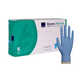 ABENA Small Nitrile Examination Gloves | Pack of 100/50 Pairs of Latex Free Gloves | Our Blue Powder Free Gloves Can Be Used As: Gloves for Cooking, Medical Gloves, Food Safe Glove and More