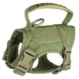 bvya Tactical Nylon Small Dog Vest Harness Adjustable Comfy Mesh Padding Puppy Vest with Quick-Release Buckle and Rubber Handle for Small Dog