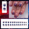 4th of July Press On Nails Extra Short Square,YEFIUO Pink
