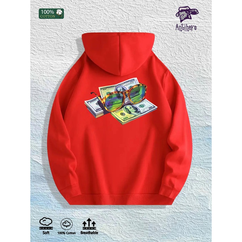 Money & Shades Graphic Hoodie 100% Cotton US Warehouse 7