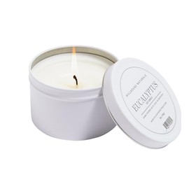 Hillhouse Naturals Scented Candle - White Candle Tin - 100% Soy Wax Blend - 5oz (Eucalyptus)