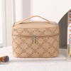 Brown PU leather Stylish Retro Makeup Cosmetic Toiletry Bag -