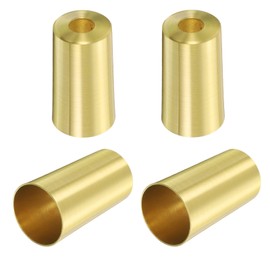 uxcell 4Pcs Metal Furniture Feet Cover, 1 x 2 Inch Conical Gold Table Foot Cap Increase Height Furniture Pads Leg Cover Protector for Chair, Table, Sofa