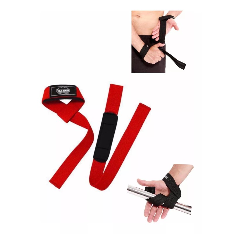Techno Cintas Para Pesas + Rodilleras Gym Pesas Crossfit Promoción